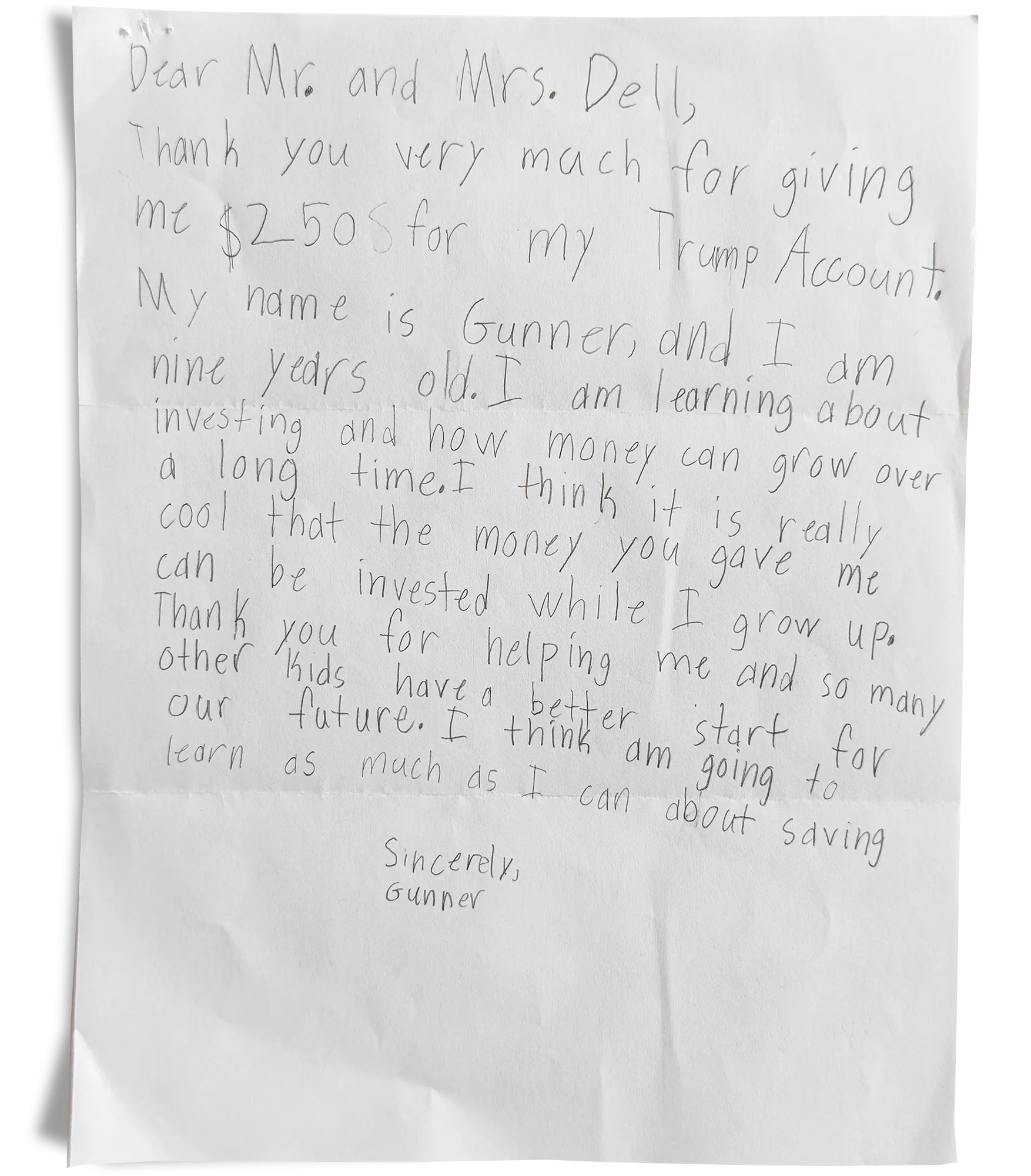 Image of a Letter from a Family