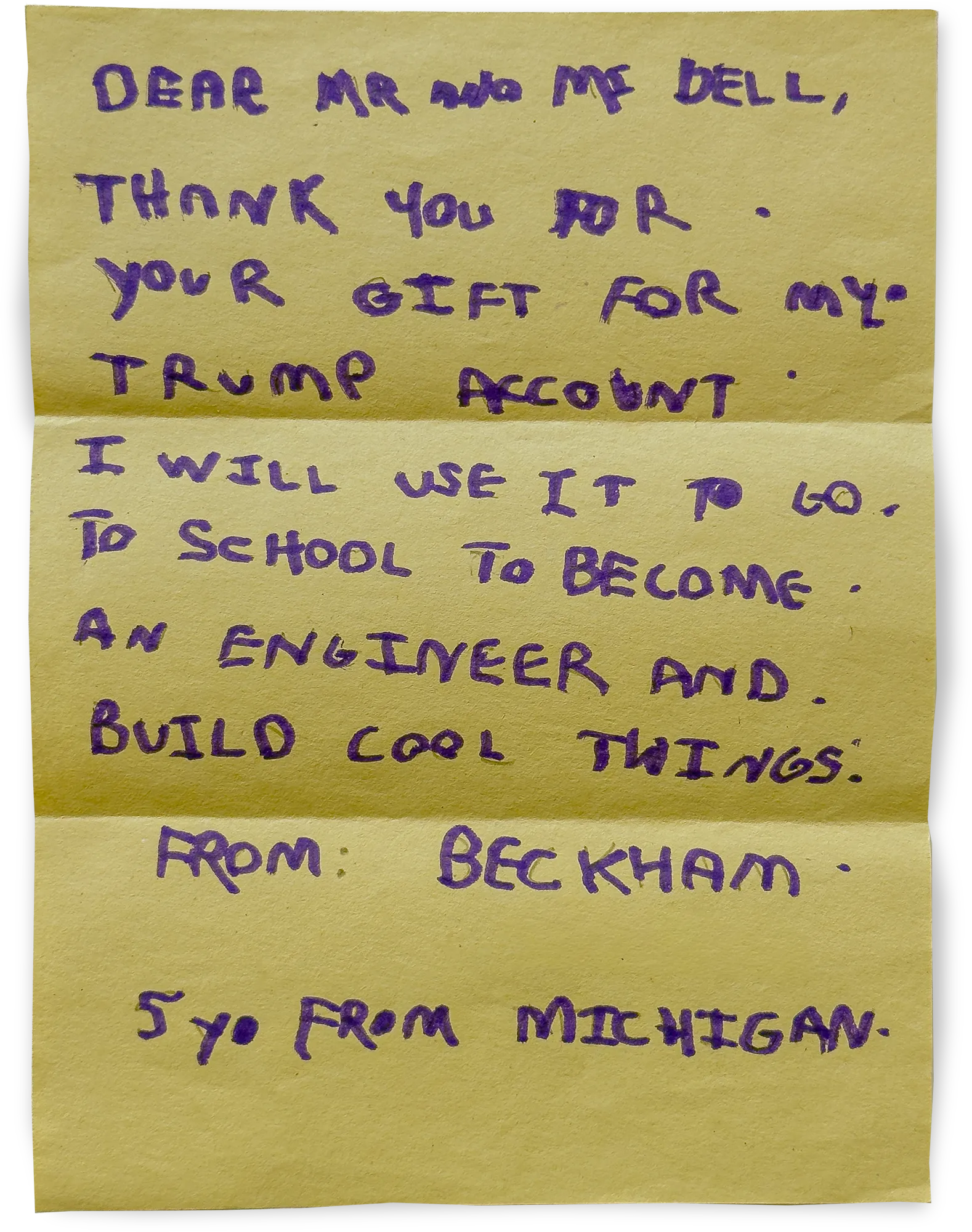 Image of a Letter from a Family