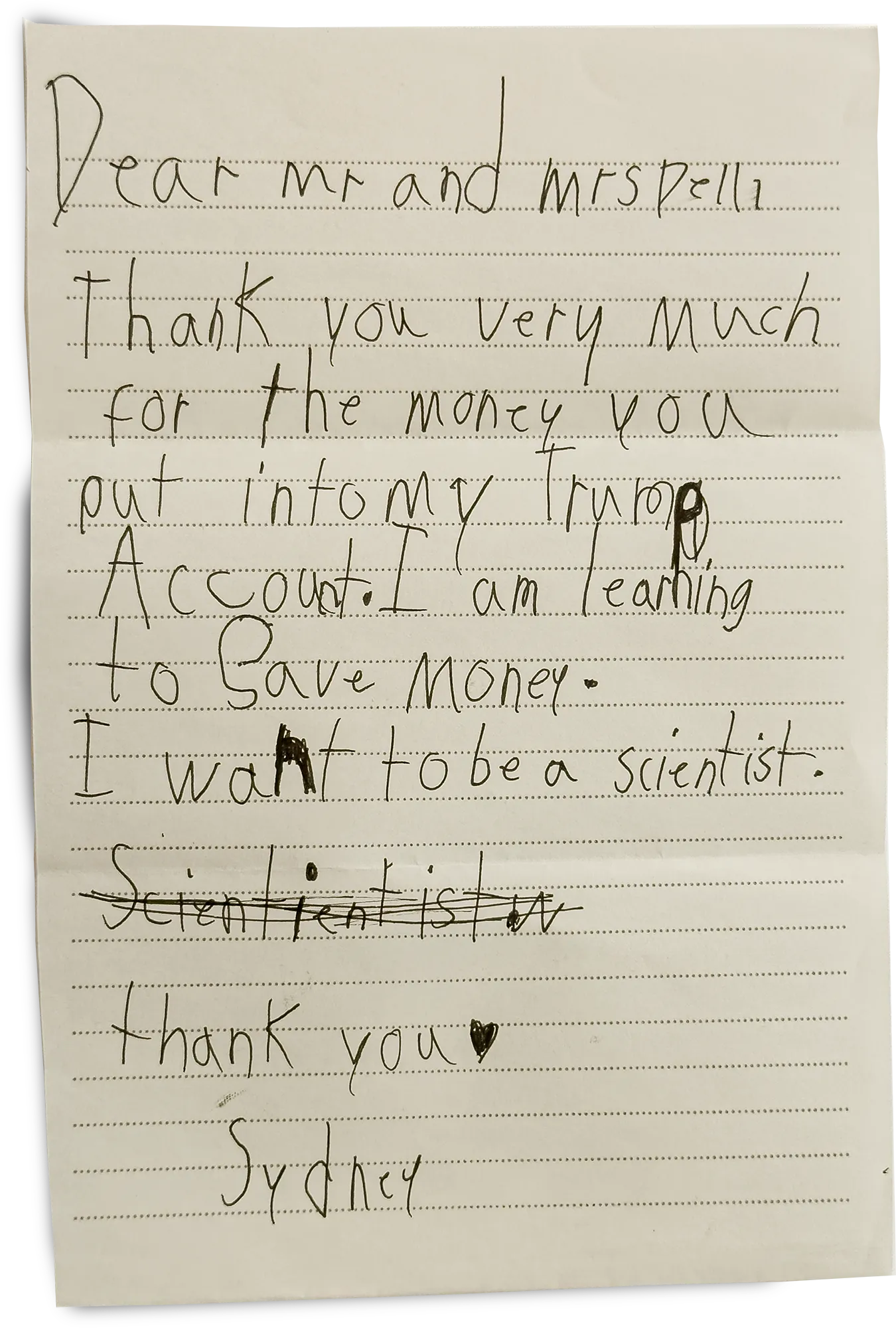 Image of a Letter from a Family