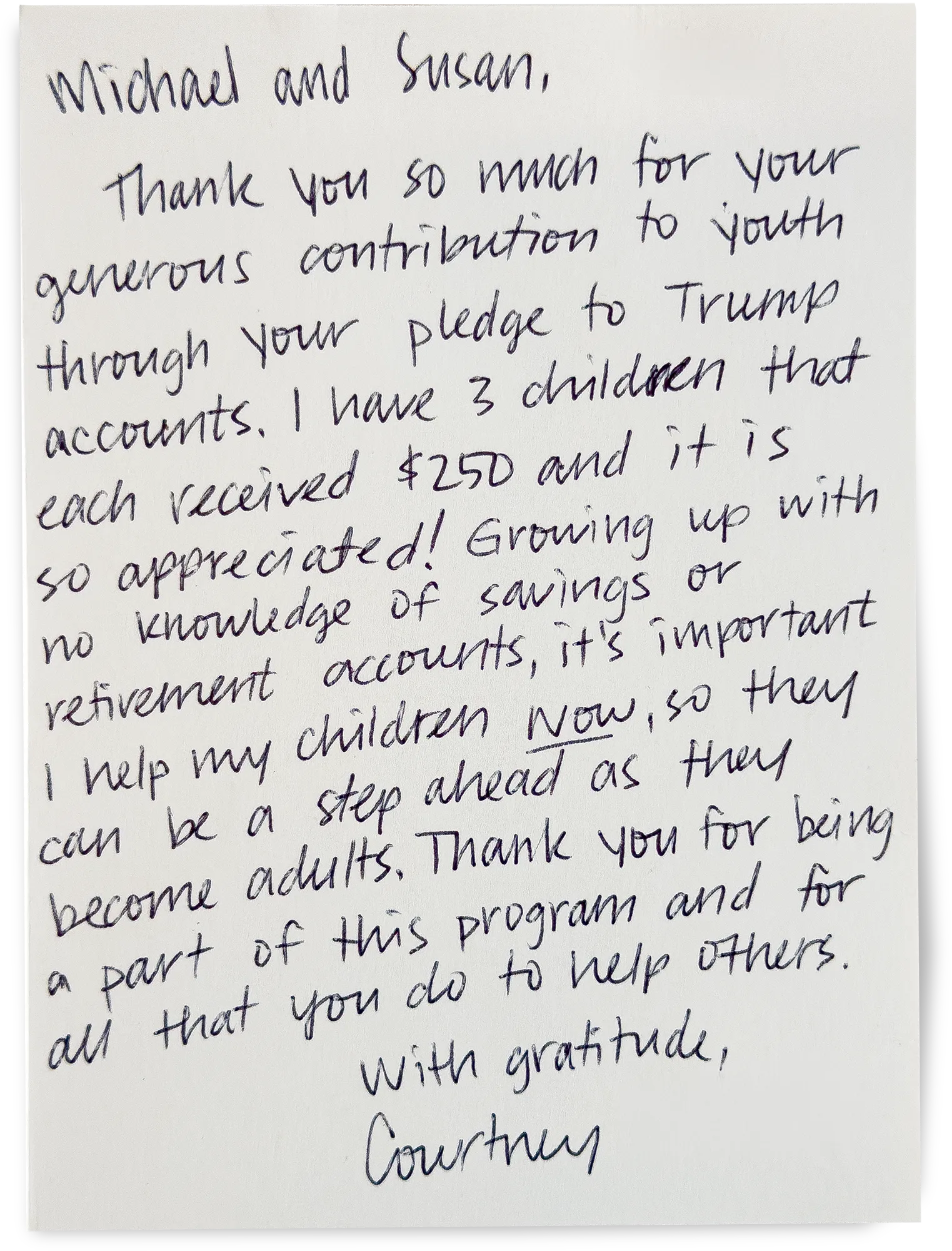 Image of a Letter from a Family